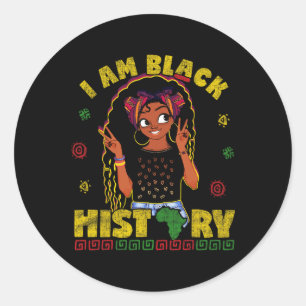 Am Black History Monat für Kinder Mädchen in Ameri Runder Aufkleber