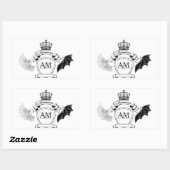 AM Buchzeichen - Black Banner Crown Rechteckiger Aufkleber (Blatt)