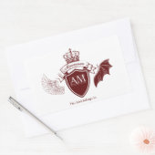 AM Buchzeichen - Rote Krone Rechteckiger Aufkleber (Umschlag)