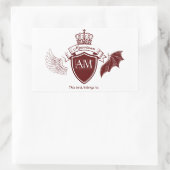 AM Buchzeichen - Rote Krone Rechteckiger Aufkleber (Tasche)