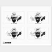 Am Buchzeichen - Schwarze Krone Rechteckiger Aufkleber (Blatt)