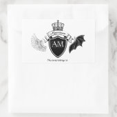 Am Buchzeichen - Schwarze Krone Rechteckiger Aufkleber (Tasche)