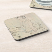 Am Café (Bleistift u. Tinte auf Papier) Untersetzer (Linke Seite)