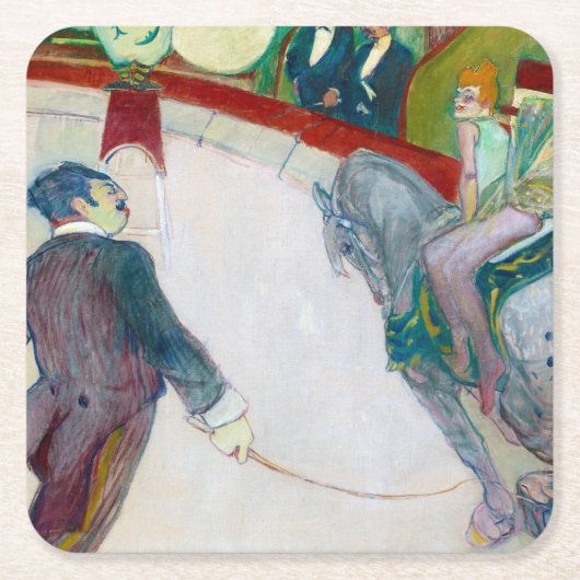 Am Circus, Lautrec Rechteckiger Pappuntersetzer (Vorderseite)