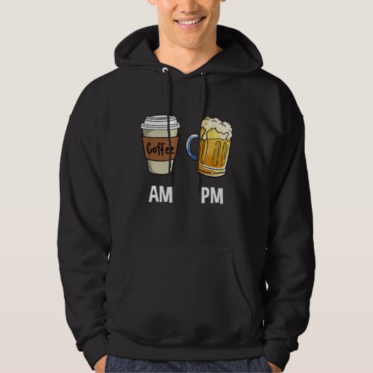 AM Coffee PM Biere Hoodie (Vorderseite)