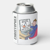 Am Computer Online Banking Funny Cartoon Dosenkühler (Kanne Rückseite)