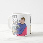 Am Computer Online Banking Funny Cartoon Kaffeetasse (Vorderseite Links)