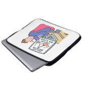 Am Computer Online Banking Funny Cartoon Laptopschutzhülle (Vorne Knopf)