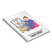 Am Computer Online Banking Funny Cartoon Notizblock (Rechte Seite)