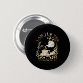 Am der Tee wird sarkastischen britischen Humor hab Button (Vorne & Hinten)