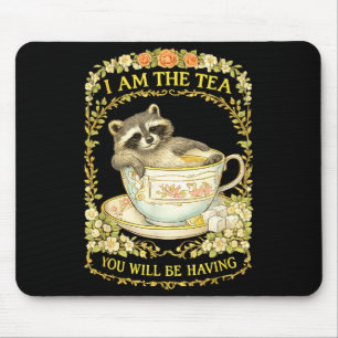 Am der Tee wird Waschbär lustig britisch haben Mousepad