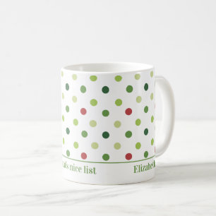 Am Ehersten auf Santas Gute Liste Polka Punkte Kaffeetasse