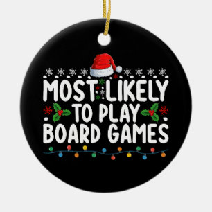 Am Ehersten Brettspiele Spielt Weihnachten Familie Keramik Ornament