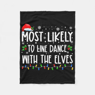 Am Ehersten Mit Elfen Beim Line Dance Zu Weihnacht Fleecedecke