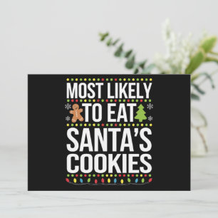 Am Ehersten wird Santas Weihnachtsplätzchen gegess Feiertagskarte