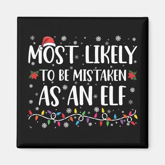 Am ehesten als Elf-Familien-Weihnachten missbrauch Magnet (Vorne)