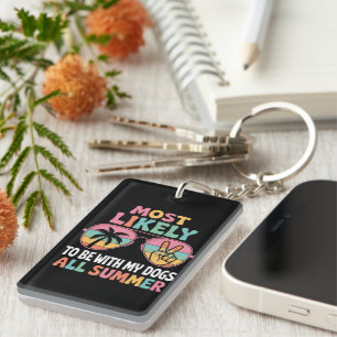 Am ehesten bin ich mit meinen Hunden den ganzen So Schlüsselanhänger