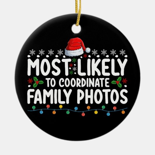 Am ehesten geeignet, familiäre Fotos zu Weihnachte Keramik Ornament (Vorne)