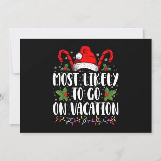 Am ehesten geht es im Urlaub Weihnachten Matching Einladung (Vorderseite)