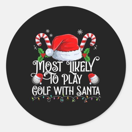 Am ehesten Golf spielen mit Weihnachten Matches Runder Aufkleber (Vorderseite)