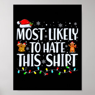 Am ehesten hasst diese Weihnachten Pajamas Familie Poster