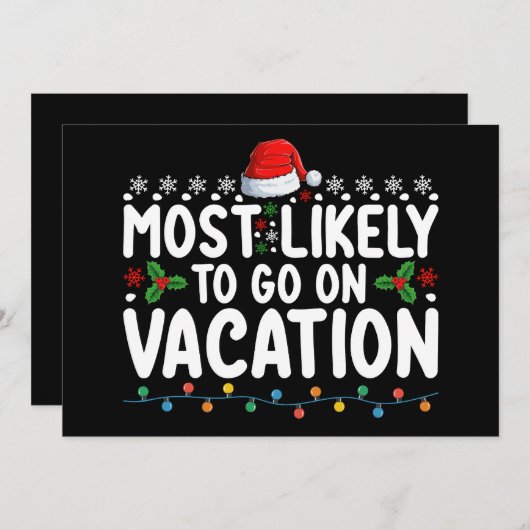 Am ehesten in der Weihnachtsfamilie Urlaub machen Einladung (Vorne/Hinten)