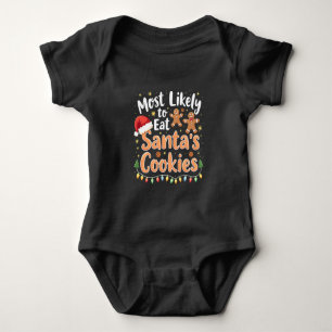 Am ehesten isst man Santa's Kekse Santa Hut Baby Strampler