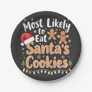 Am ehesten isst man Santa's Kekse Santa Hut Pappteller