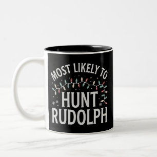 Am ehesten jagt Rudolph Weihnachten passend  Zweifarbige Tasse