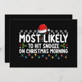 Am ehesten kann man am Weihnachtsmorgen Schlummern Einladung (Vorne/Hinten)