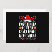 Am ehesten kann man Basketball mit Weihnachten spi Einladung (Vorne/Hinten)