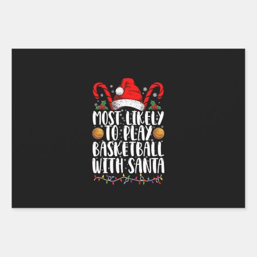 Am ehesten kann man Basketball mit Weihnachten spi Geschenkpapier Set (Vorderseite)