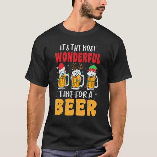 Am ehesten kann man Santa A Bier trinken Christm T-Shirt (Vorderseite)