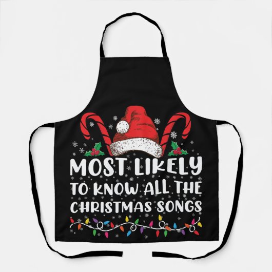 Am ehesten kennen Sie alle Weihnachtslieder Schürze (Vorderseite)