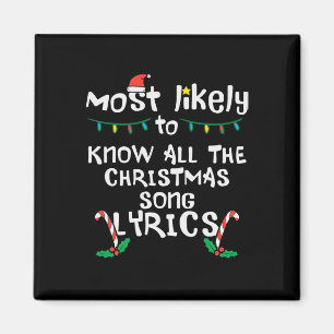 Am ehesten kennen Weihnachts-Song-Texte Xmas Famil Magnet
