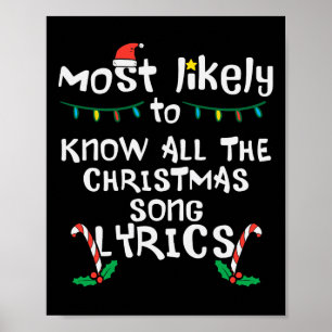 Am ehesten kennen Weihnachts-Song-Texte Xmas Famil Poster