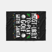 Am ehesten mit der Weihnachtsfamilie Golf spielen Fleecedecke (Vorderseite (Horizontal))