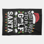 Am ehesten mit Weihnachten Golf spielen Geschirrtuch (Horizontal)