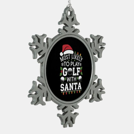 Am ehesten mit Weihnachten Golf spielen Schneeflocken Zinn-Ornament (Links)