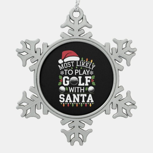 Am ehesten mit Weihnachten Golf spielen Schneeflocken Zinn-Ornament (Vorderseite)