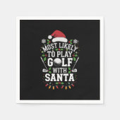 Am ehesten mit Weihnachten Golf spielen Serviette (Vorderseite)