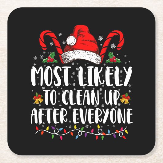 Am ehesten nach Weihnachten aufräumen Rechteckiger Pappuntersetzer (Vorderseite)