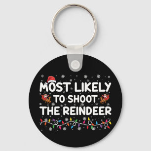 Am ehesten schießt auf Rentierfamilie Weihnachten Schlüsselanhänger