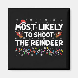 Am ehesten schießt auf Rentierfamilien-Weihnachten Magnet