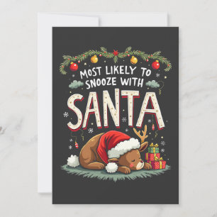 Am ehesten schläft mit Santa Schläfriges Rentier Einladung