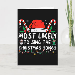 Am ehesten singt die Weihnachtslieder Weihnachten Karte