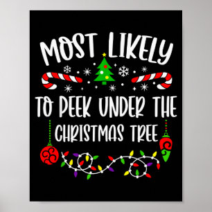 Am ehesten späht unter dem Weihnachtsbaum Familie Poster