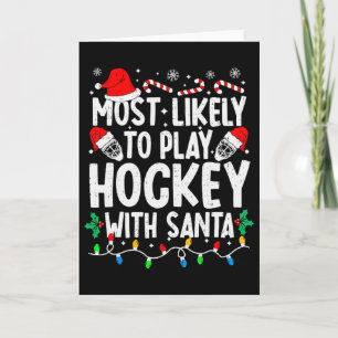 Am ehesten spielt Hockey mit Santa Matching Chr Karte