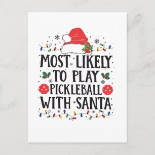 Am ehesten spielt Pickleball mit Santa Feiertagspostkarte