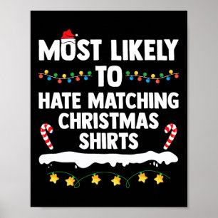 Am ehesten verhasst passende Weihnachtsfamilie Poster